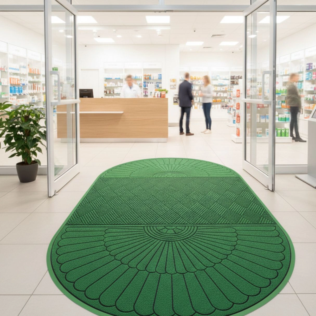 waterguard-two-end-round-mat-in-use-green-1